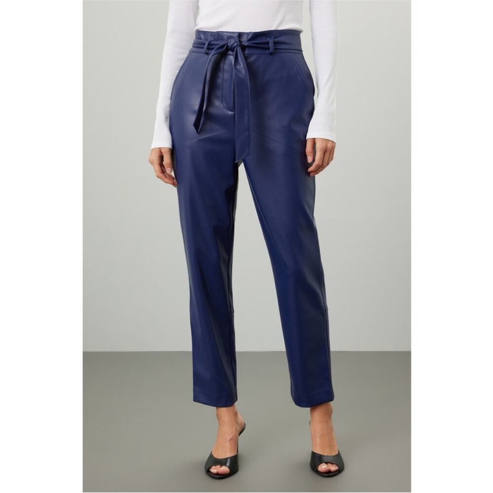 Peter Som x RTR Belted Faux Leather Pants, Size: 6